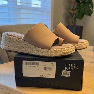 Eileen Fisher Women's Beige Espadrille Wedges